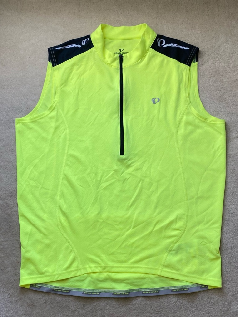 Pearl Izumi XL Men’s Cycling Full Zip Vest Neon Yellow Biking Safety